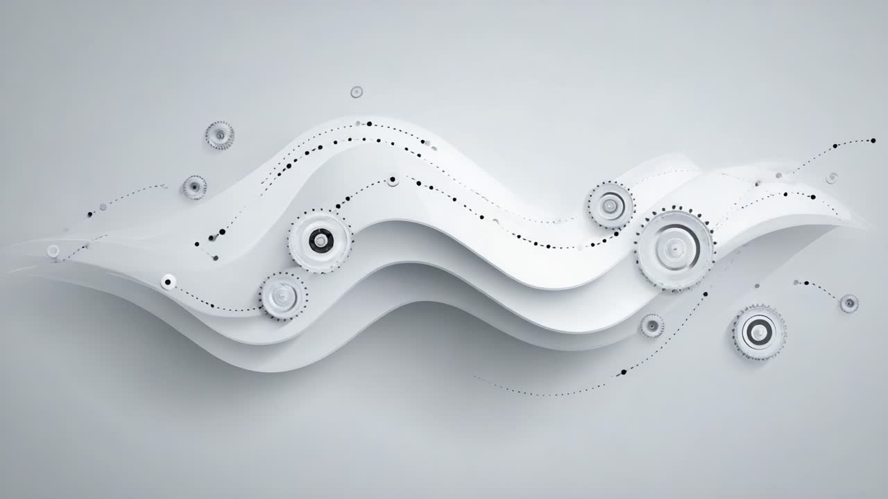 Dynamic Flow of Abstract Forms: A Visual Exploration of Modern Design with Curved Lines, Textures, and Circular Elements in a Minimalistic Color Palette