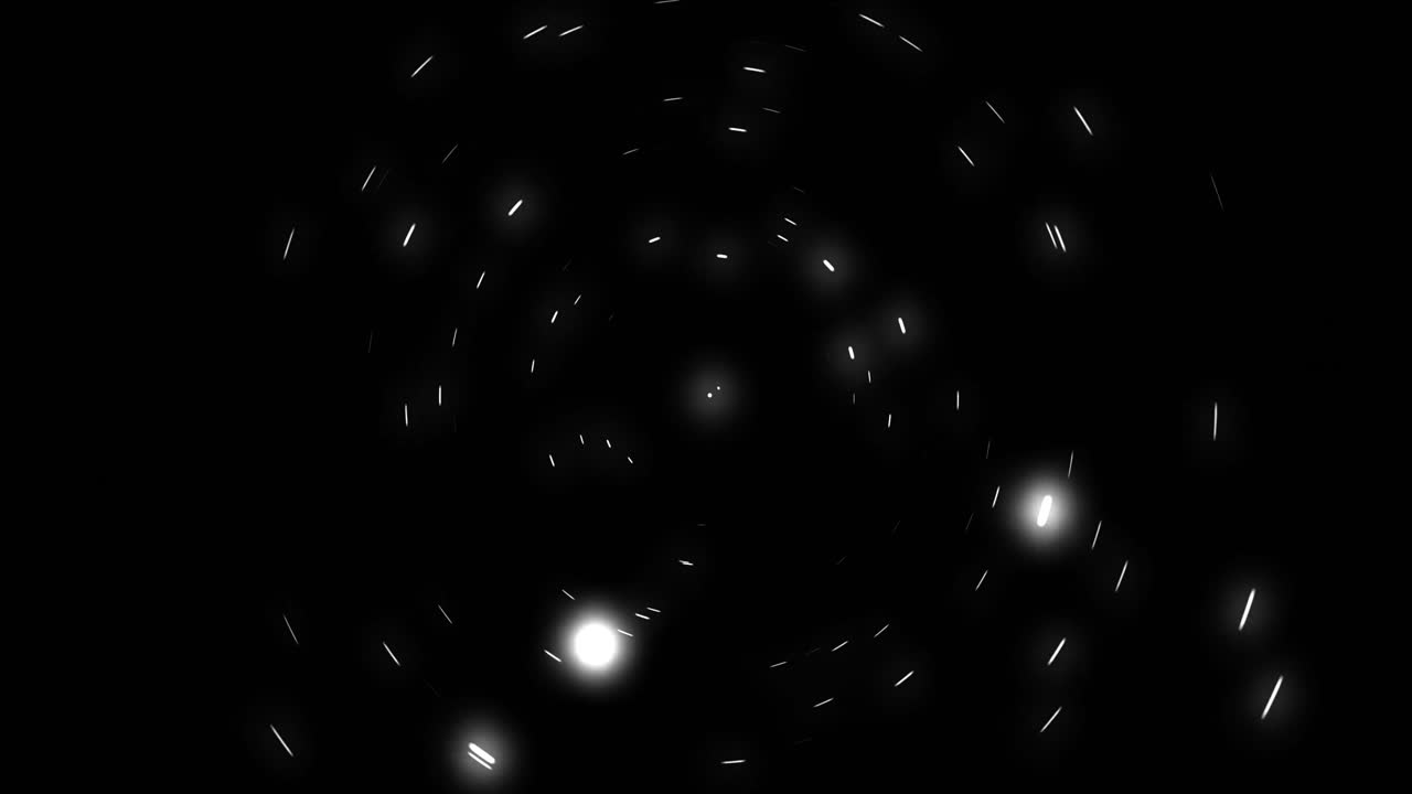 검은 바탕에 회전하는 반 ⁇ 이는  ⁇ 색 빛 점들