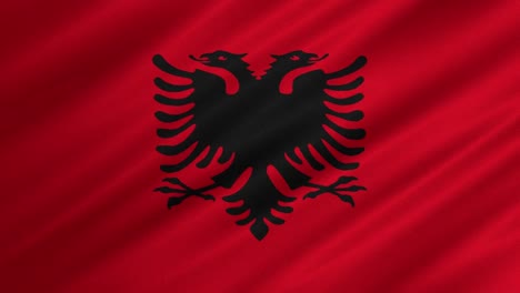 Flagge-Albaniens-Weht-Im-Hintergrund