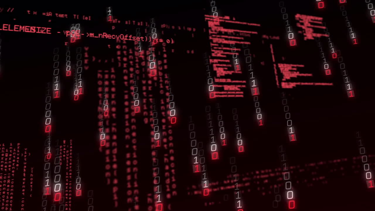 Animation of binary coding and data processing