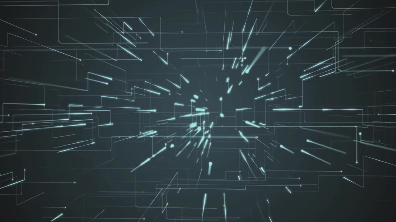Abstract Digital Network with Glowing Data Lines and Dots
