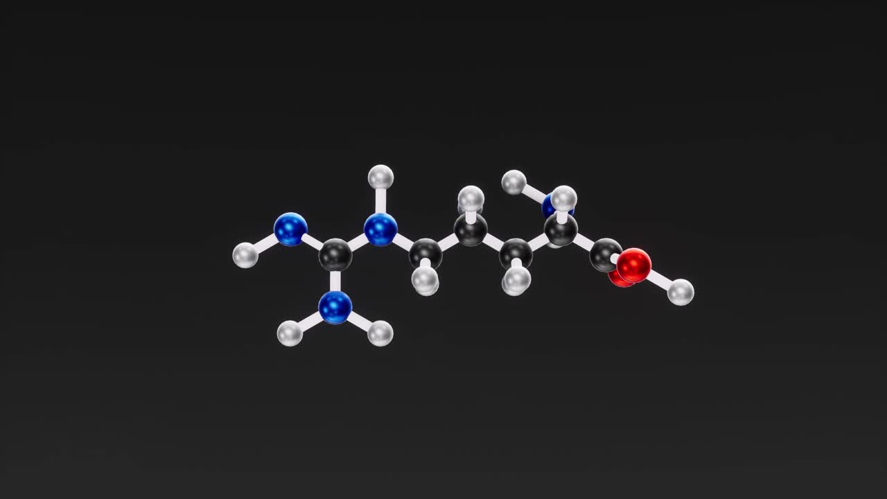 아르기닌 분자의 구조적 화학 공식