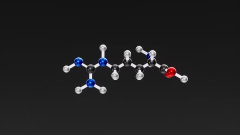 fórmula química estructural de la molécula de arginina.