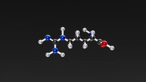 structural chemical formula of the arginine molecule.