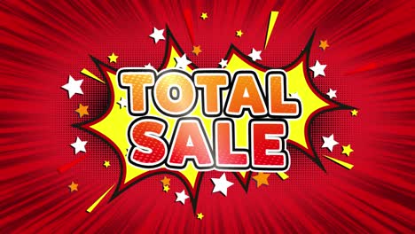 total sale text pop art style expression retro comic bubble expression cartoon illustration sale