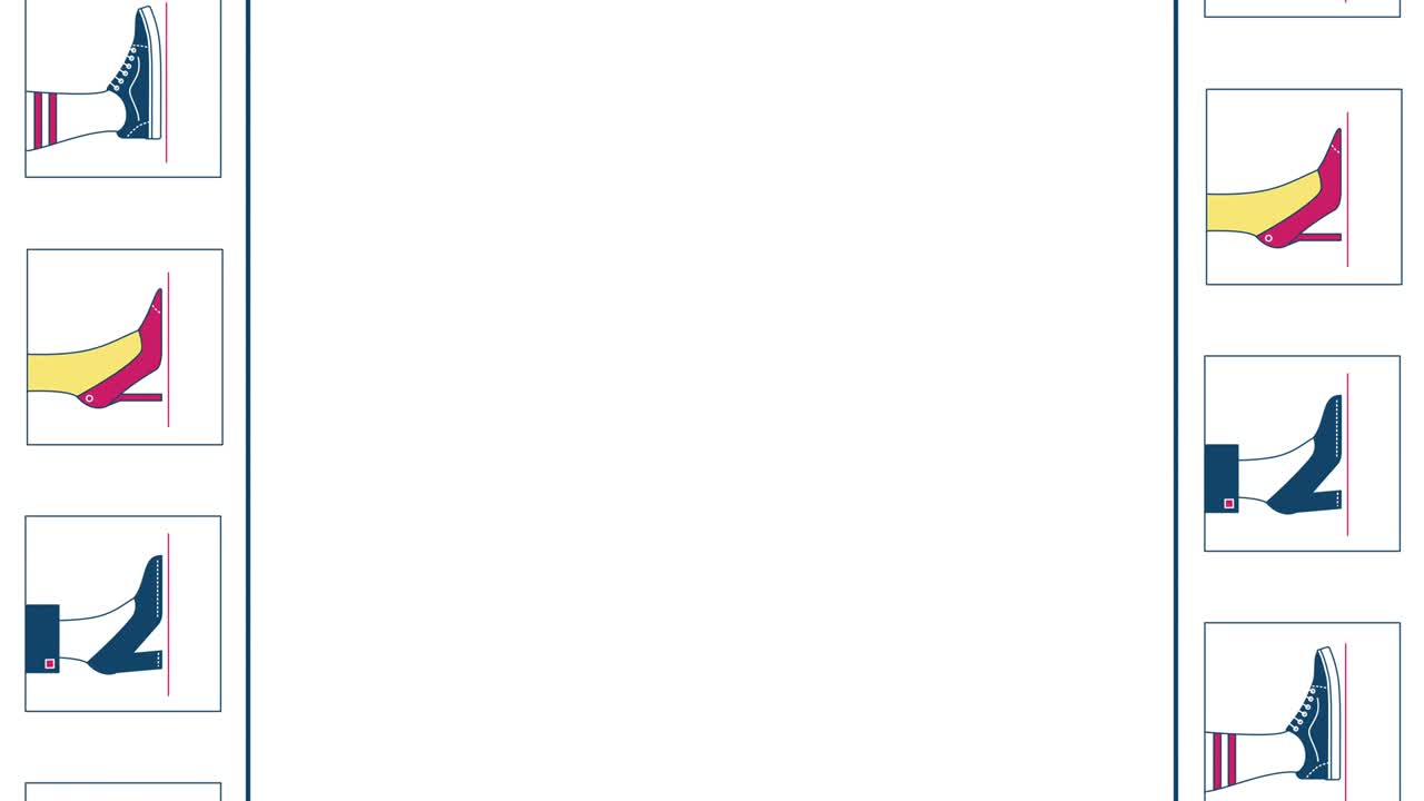 video en 4k de zapatos de dibujos animados en fondo blanco.