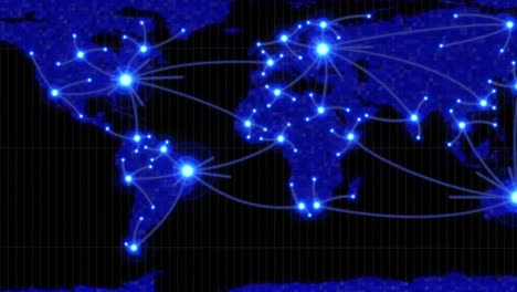 animation of glowing network of connections over world map