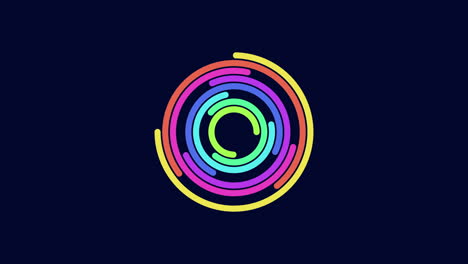 anillos abstractos de arco iris ilustración geométrica en el espacio oscuro