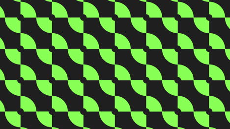 an abstract checkered pattern consisting of black and green colors is displayed on the image. the design features small green circles in checkered formation against a black backdrop