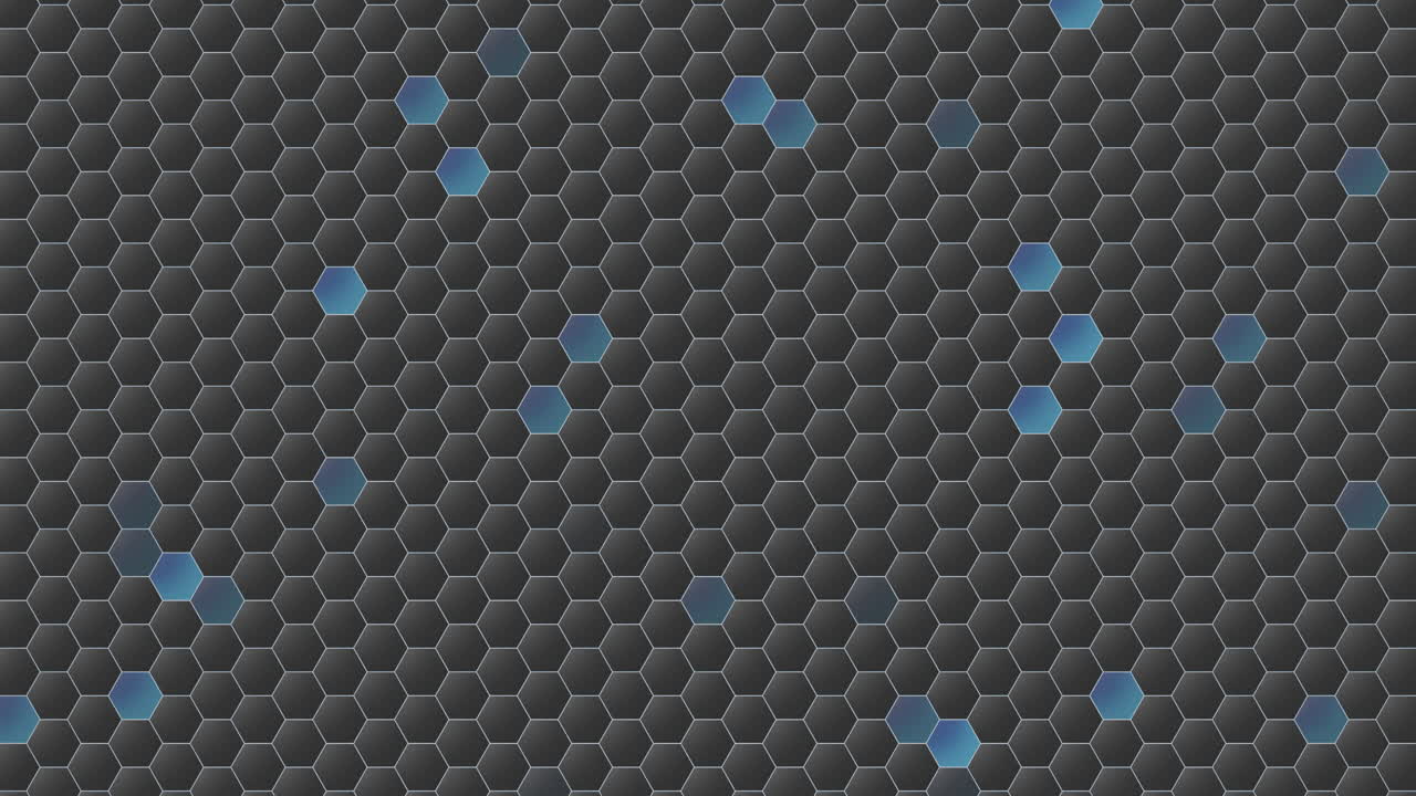 patrón de panal hexagonal azul y gris sobre fondo negro