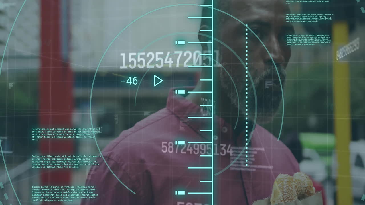 아프리카계 미국인 남성에 대한 데이터 처리 스캐닝의 애니메이션