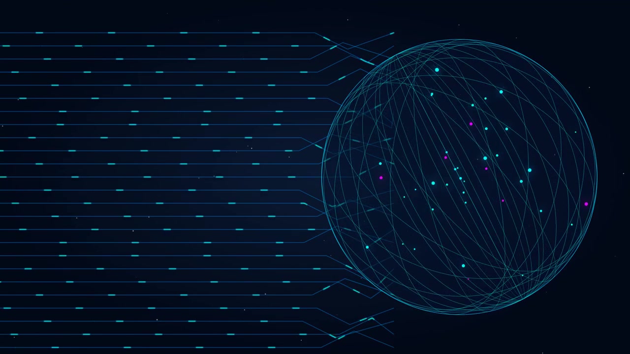 Digital Globe Network Visualization with Data Flow Lines