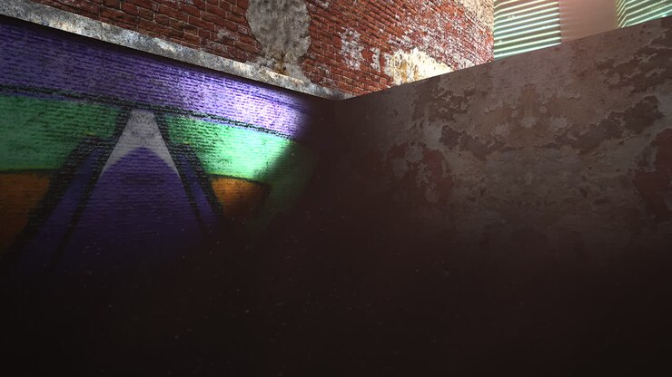 Graffiti stradali su muro di edificio in città