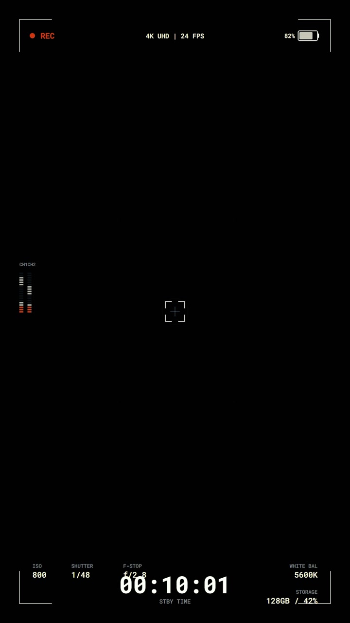 Digital Camera Recording Interface Overlay on Black Background