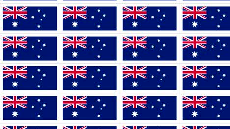 hoja de postales con la bandera nacional de australia en bucle