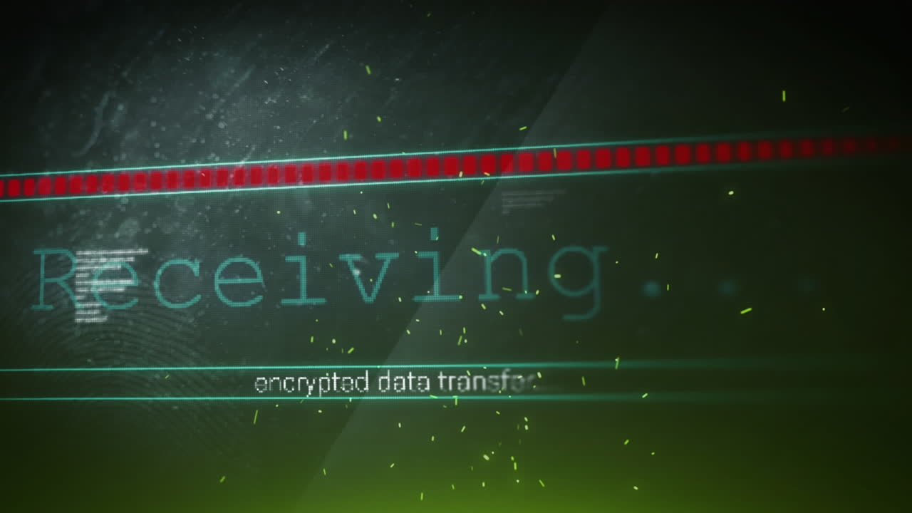 Animation of data processing on black background