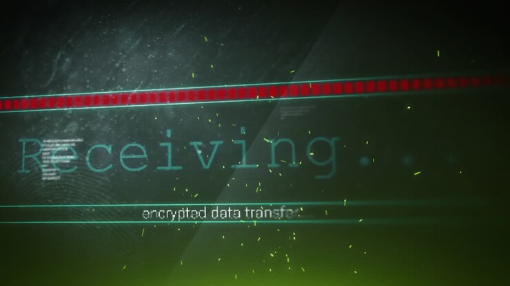 Animation der Datenverarbeitung auf schwarzem Hintergrund