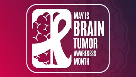 mayo es el mes de concienciación sobre el tumor cerebral. animación de vacaciones planas. diseño gráfico de movimiento. imágenes de bucle 4k, hd.