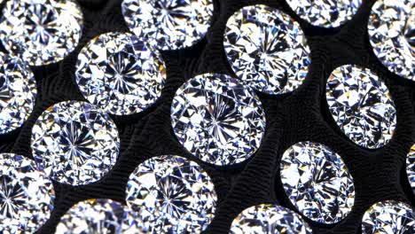 close-up of sparkling round brilliant cut diamonds