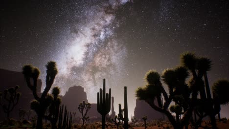 la vía láctea sobre el desierto de utah, ee.uu.