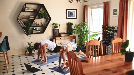 turning their living room into a yoga studio