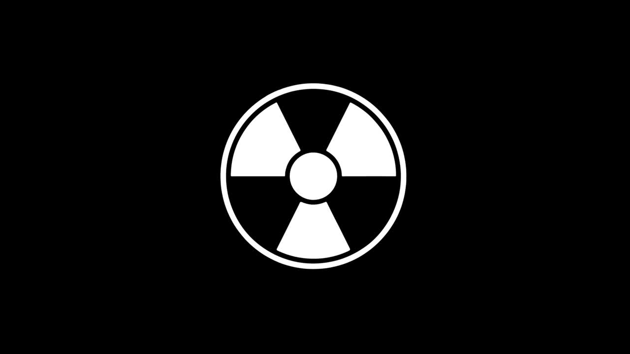 방사능 핵 경고 아이콘 빈티지 트위치 나쁜 신호 애니메이션