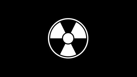 la radiación nuclear icono de precaución vintage se movió mala animación de la señal.