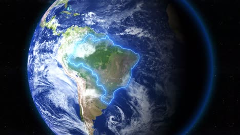 brazil, country in south america in earth seen from space. - graphics
