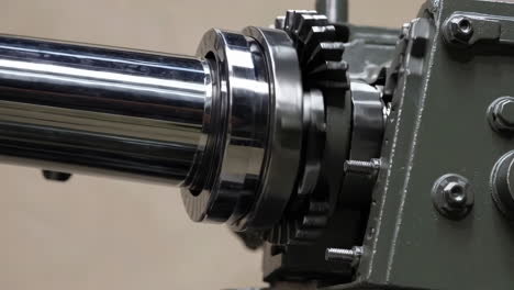 close-up of a military weapon system component