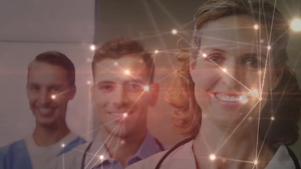 animación de la red de conexiones en un grupo diverso de médicos