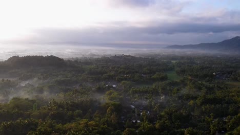 Flyover-indonesia-countryside-in-misty-morning