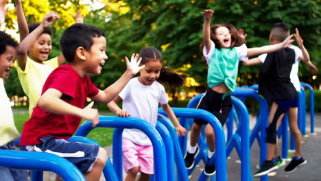 kids having fun at the playground