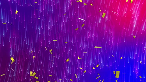 animación de confeti cayendo sobre el fondo azul a rosa de gradiente