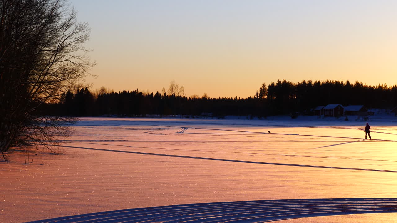 화려한 겨울날 크로스컨트리 스키