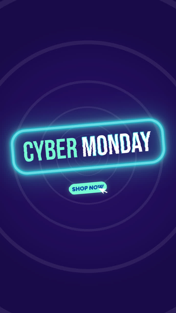 una animación de un diseño plano paquete de pancartas de cyber monday