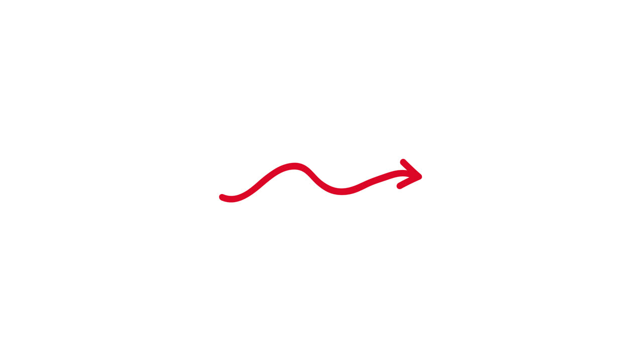 Animated Red Wavy Line Forming a Right Arrow