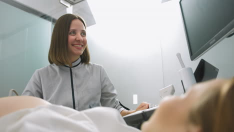 pregnant woman at ultrasound appointment
