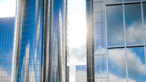 4k video animation. modern glass high-rise buildings.