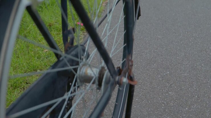 Looking at the rear wheel of my bik
