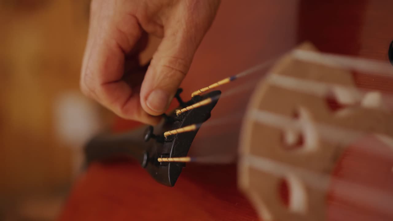 luthier femenina en el trabajo en su taller
