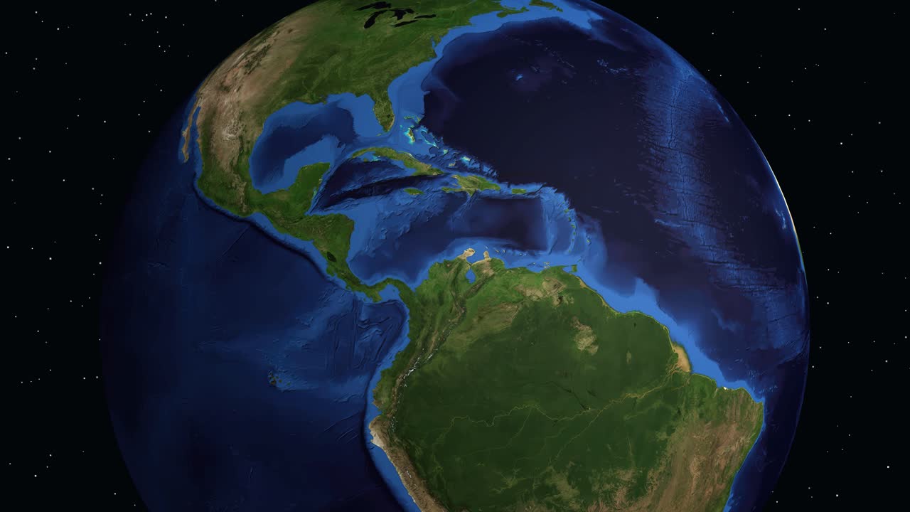 Il globo digitale ruota e zooma sull'America Centrale, evidenziando Chinandega con un segnaposto rosso