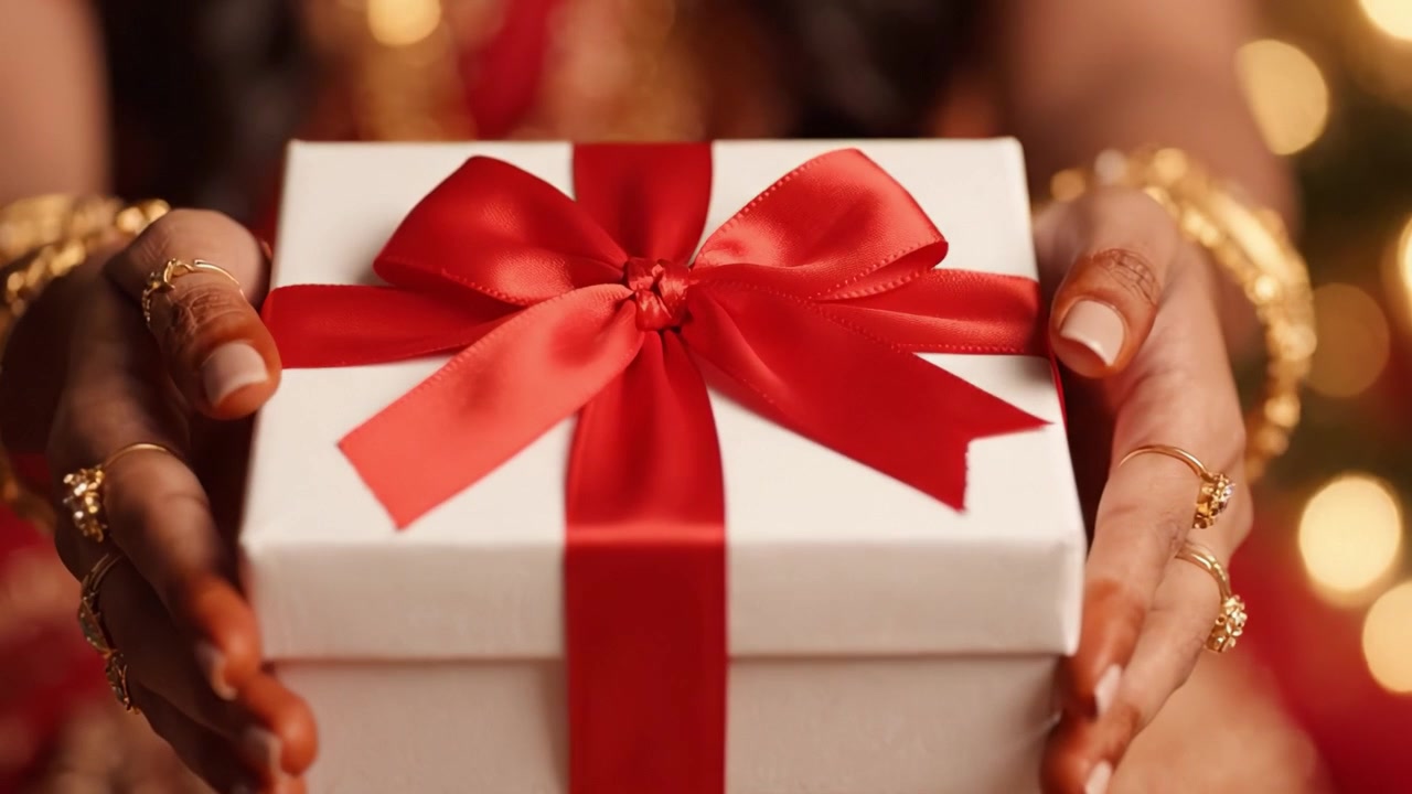 A Beautifully Wrapped Gift with a Red Bow Symbolizing Joy and Celebration, Perfect for Special Occasions and Moments of Giving and Togetherness.