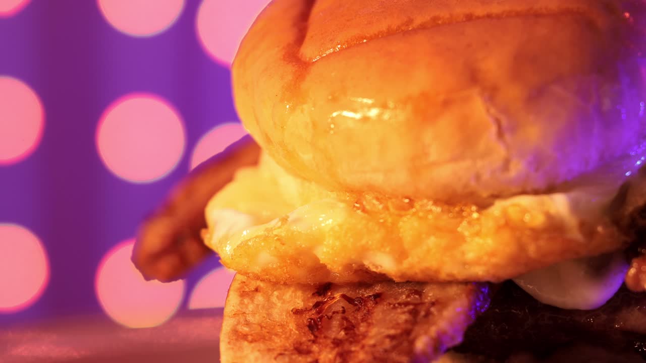 육즙 가득한 고기와 씹을 때마다 아삭아삭 씹히는 베이컨, 녹인 치즈가 어우러져 맛있는 버거