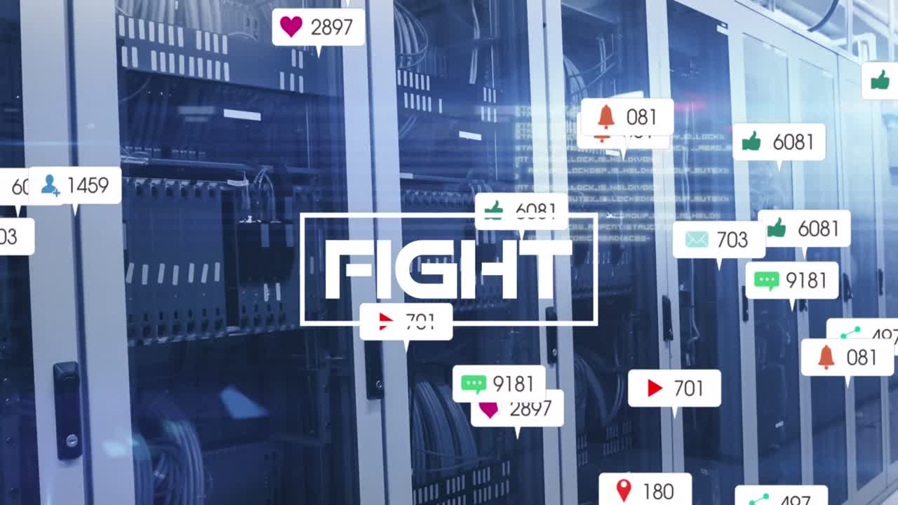 싸움 텍스트의 애니메이션과 서버  ⁇ 에서 성장하는 숫자