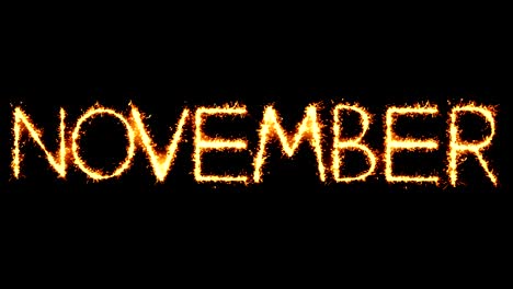 november  text sparkler glitter sparks firework loop animation