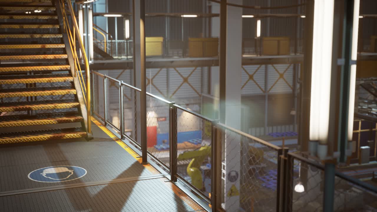 interior de una fábrica de automóviles con una línea de producción