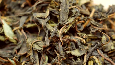 dried herbs leaves ,close up rotation