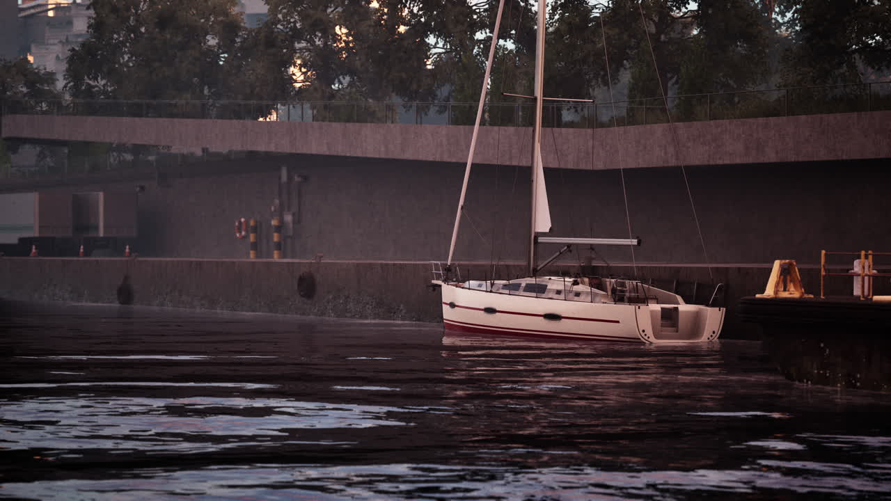 강에서 떠다니는 배