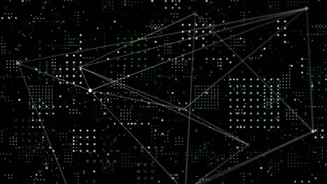 red de conexiones y procesamiento de datos contra un fondo negro