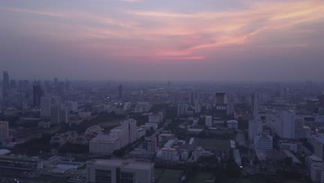 bangkok city sunset aerial view